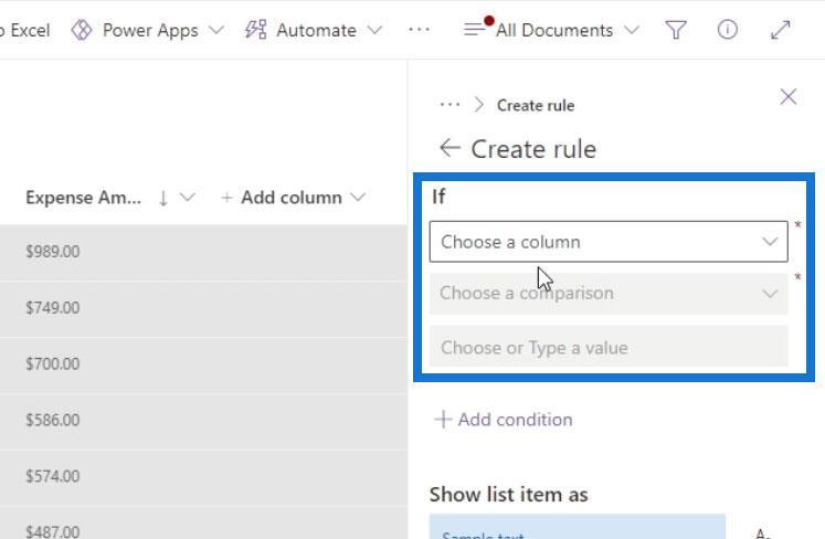 Visa formatering i SharePoint