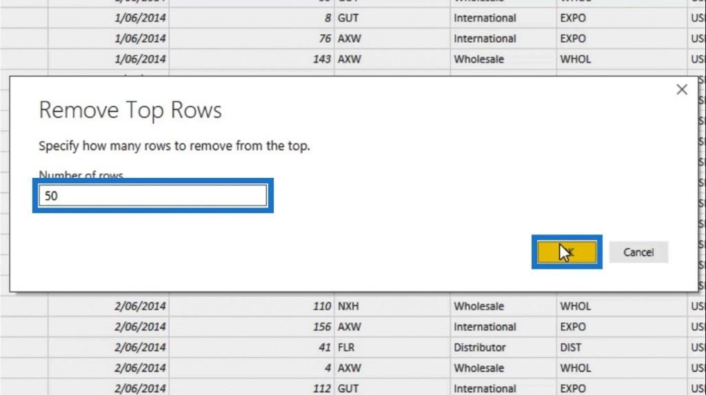 LuckyTemplates Query Editor: Rad- og kolonnetransformasjoner