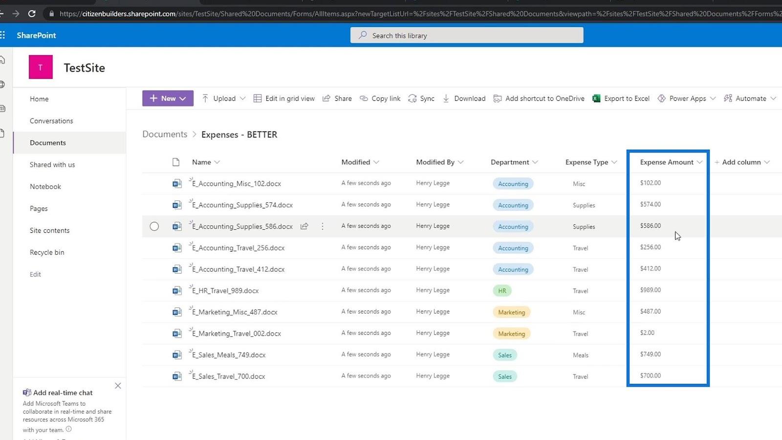 Tilføjelse af metadata i SharePoint ved hjælp af kolonner