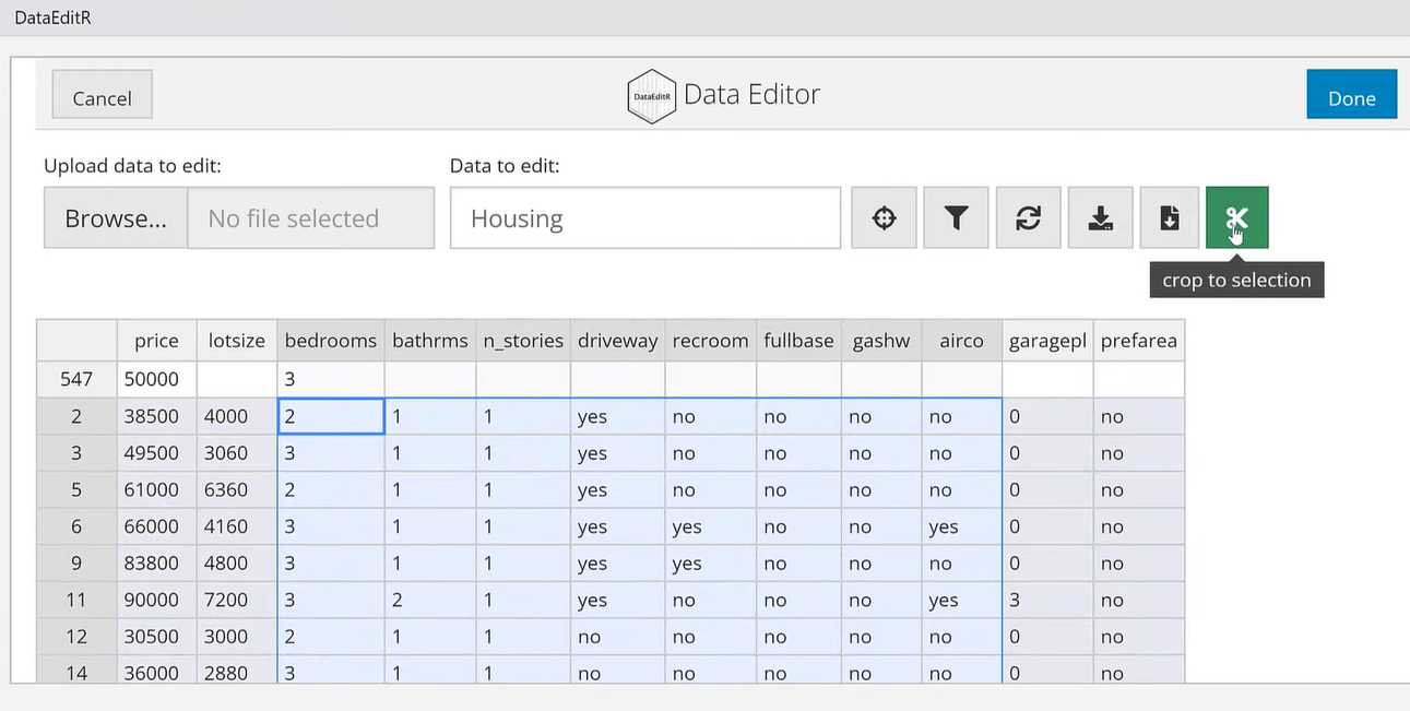 Szerkessze az adatokat az R-ben a DataEditR csomag használatával