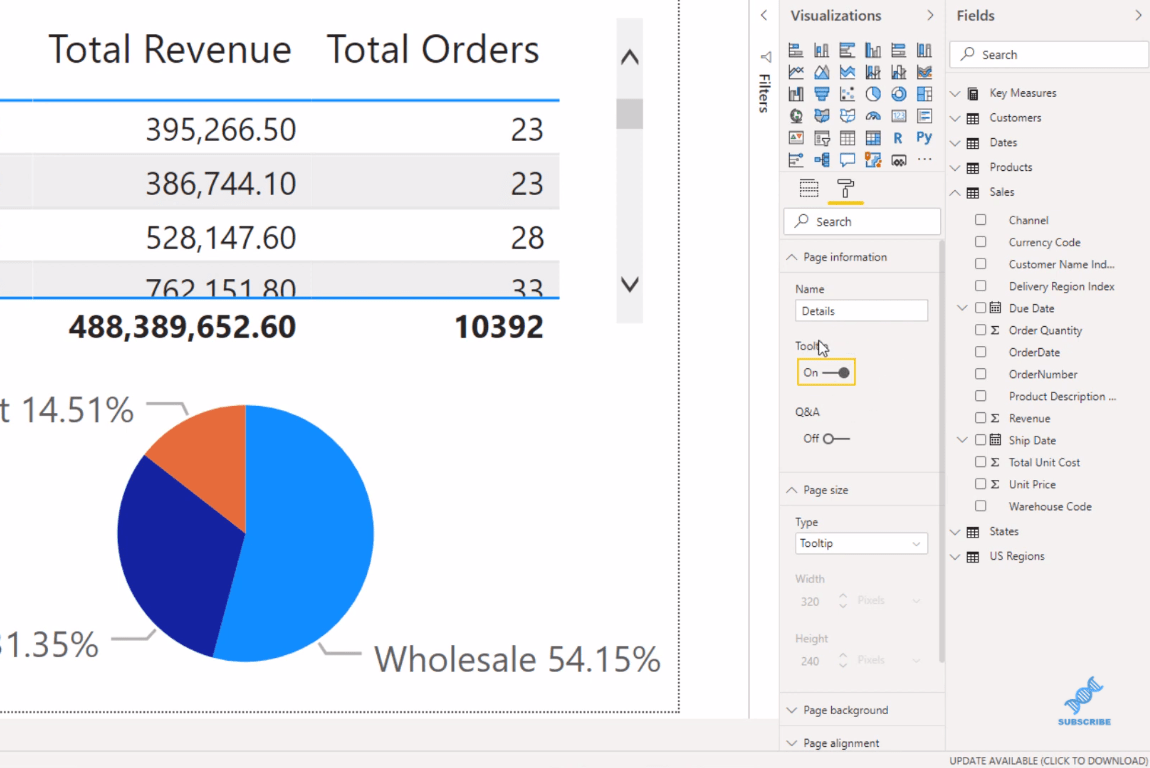 Oprettelse af et visuelt værktøjstip i LuckyTemplates