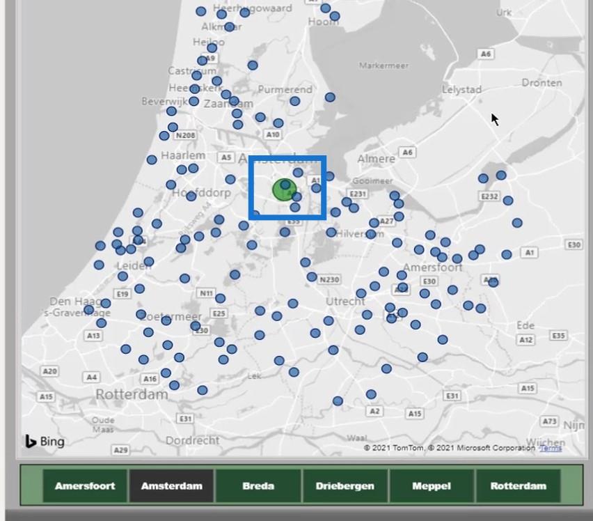 Avstandsberegning på kart |  LuckyTemplates geospatial analyse