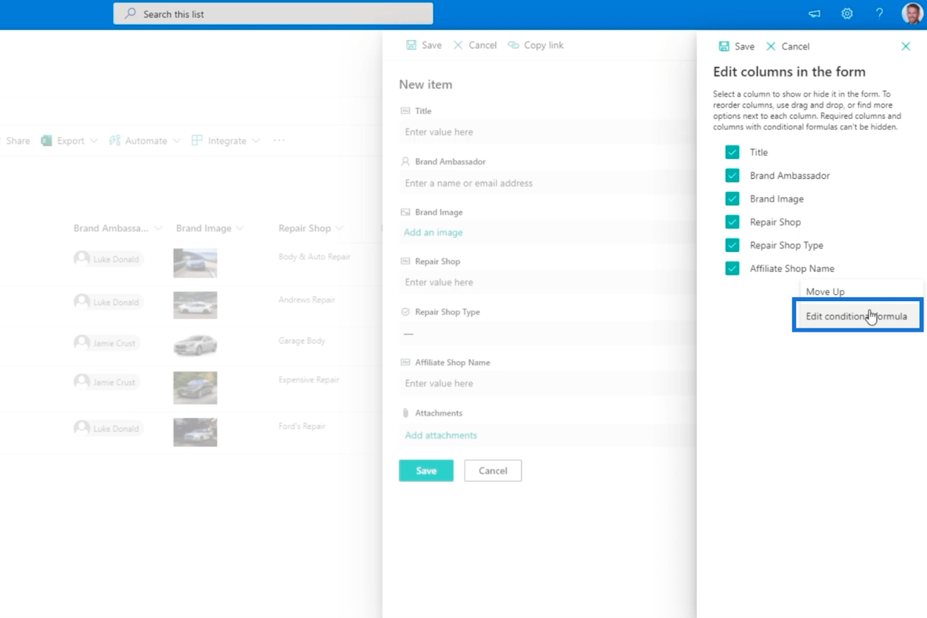 SharePoint-sarakkeen validointi kahdella tavalla