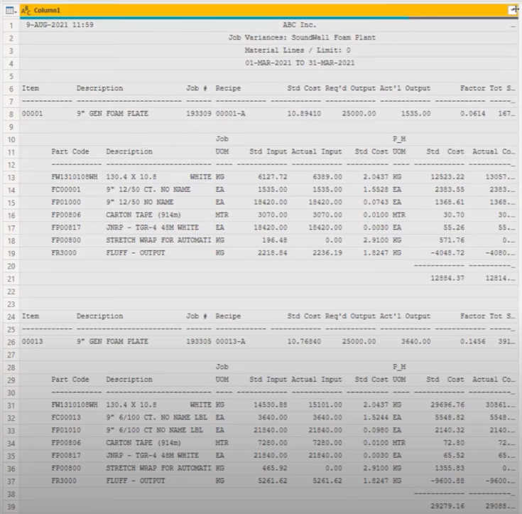 Kurz Microsoft Power Query o tom, jak opravit smíšené problémy s pevnou šířkou sloupců