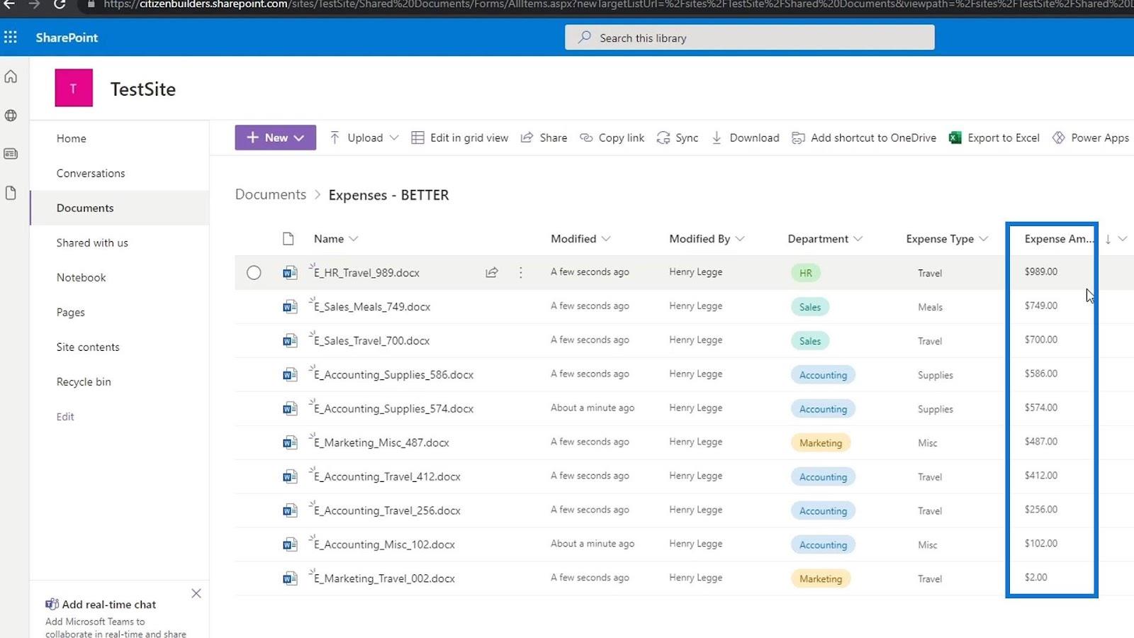 Tilføjelse af metadata i SharePoint ved hjælp af kolonner