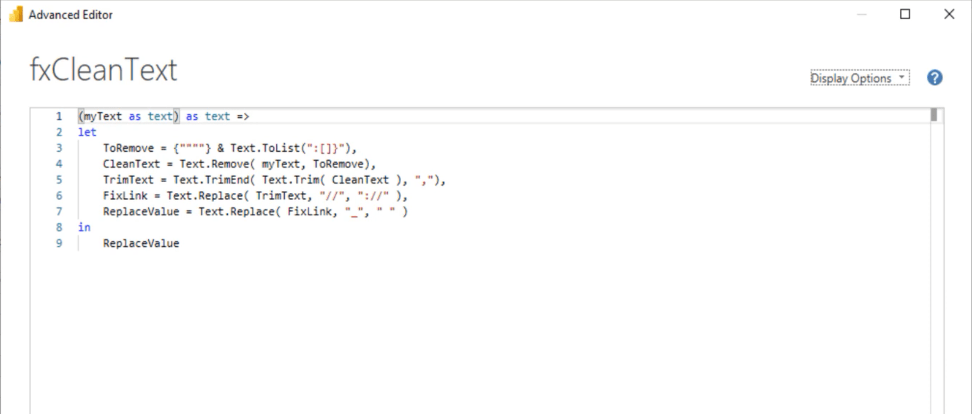 Створення спеціальної функції очищення тексту в Power Query