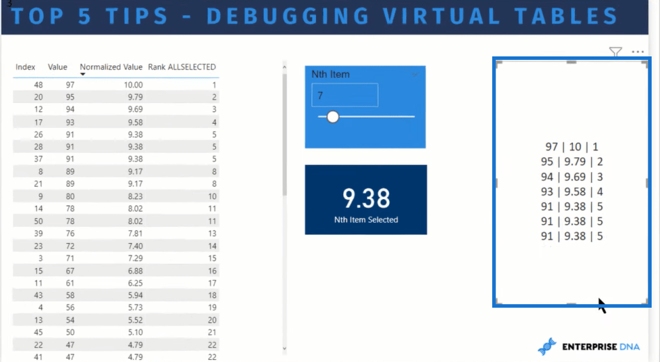 LuckyTemplates Virtual Table |  5 tips og tricks til fejlretning