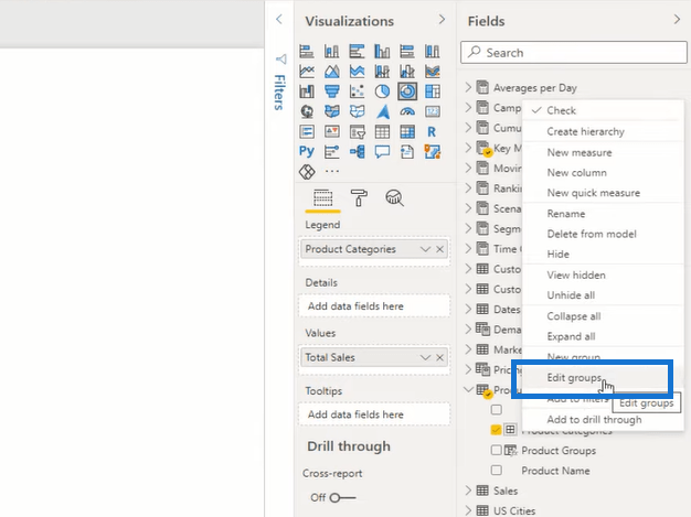 LuckyTemplates Dimensioner og grupper til filtrering af tabeller i rapporter