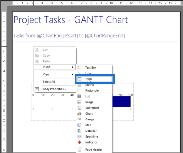 Lag et Gantt-diagram i LuckyTemplates Report Builder