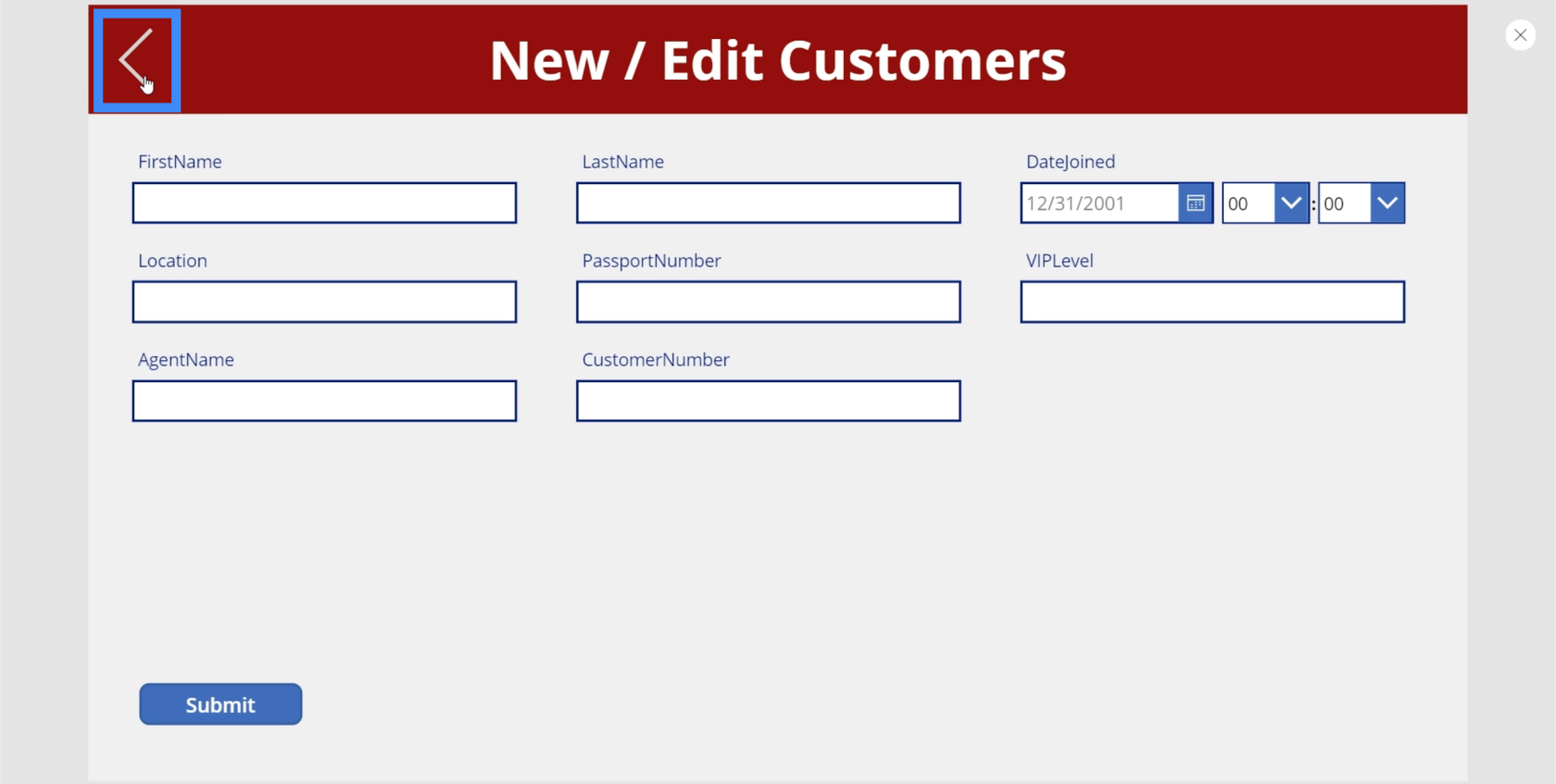 MS Power Apps detaljskärm och formulärskärm