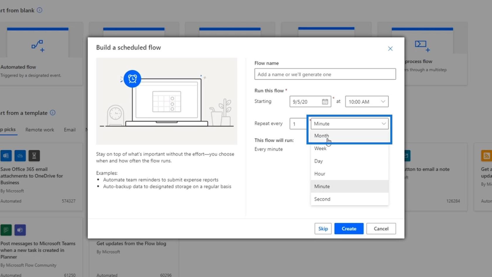 Ajoitetut työnkulut Microsoft Power Automatessa