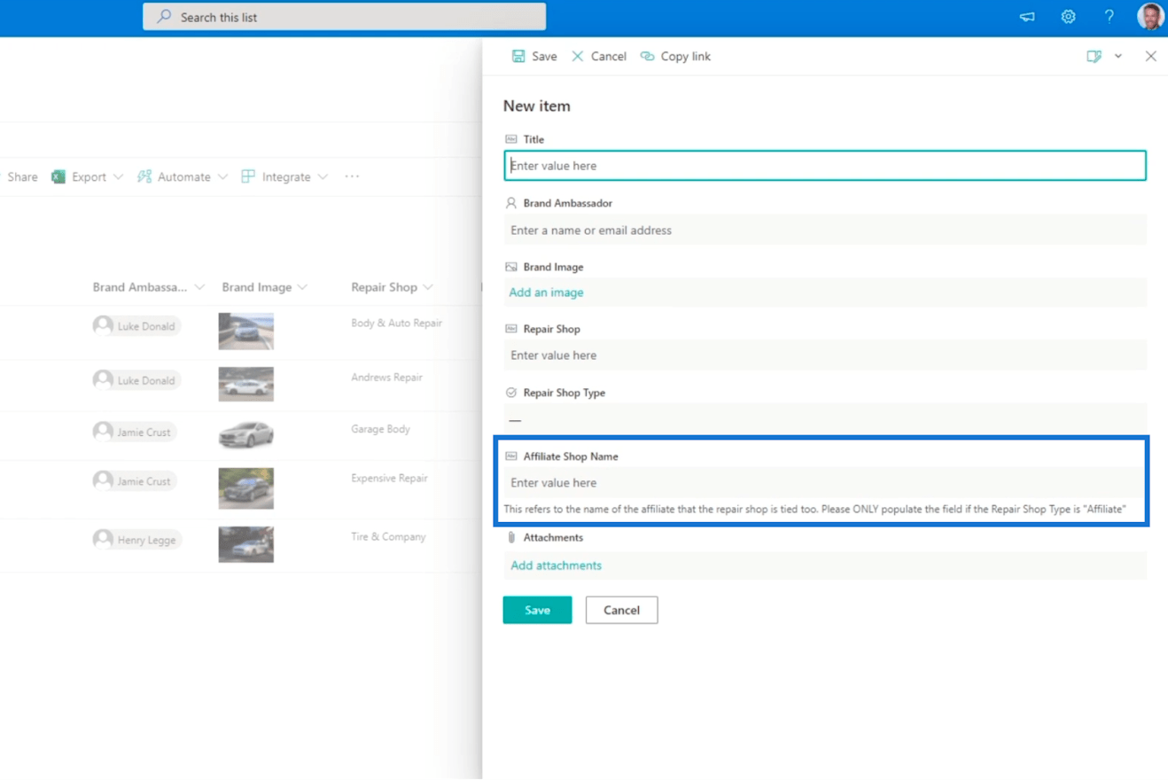 SharePoint-sarakkeen validointi kahdella tavalla