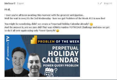 Evig feriekalender – POTW #12 (Power Query Solution)