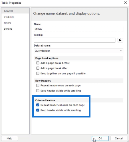 SSRS Report Builder: Formatera rubriker i en paginerad rapport