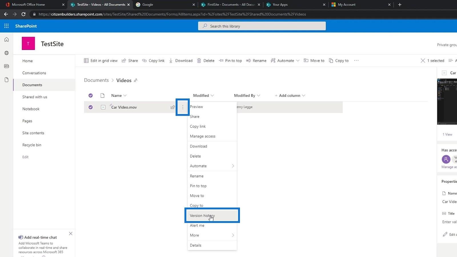 SharePoint verziókezelés nem irodai fájlokhoz