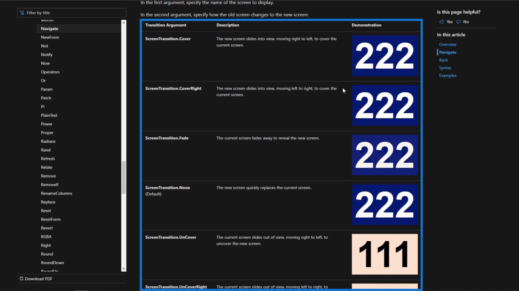 PowerApps-navigoinnin kontekstin yleiskatsaus