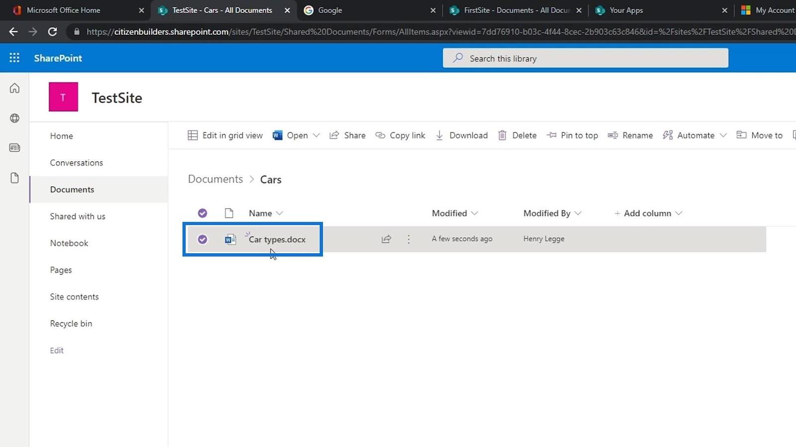 Verziózás a SharePoint dokumentumtárban