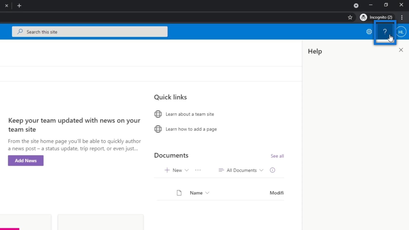 SharePoint-webbplats |  Layout och menygenomgång