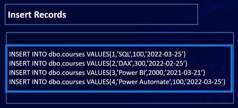 SQL-taulukon perustoiminnot