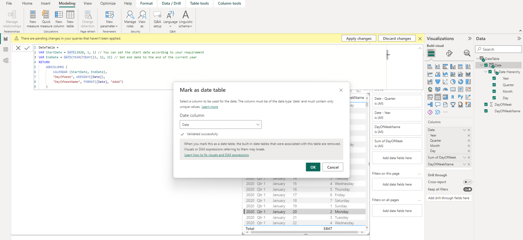 Hur man skapar en datumtabell i LuckyTemplates