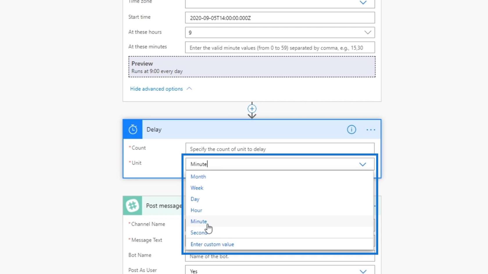 Planlagte arbejdsgange i Microsoft Power Automate