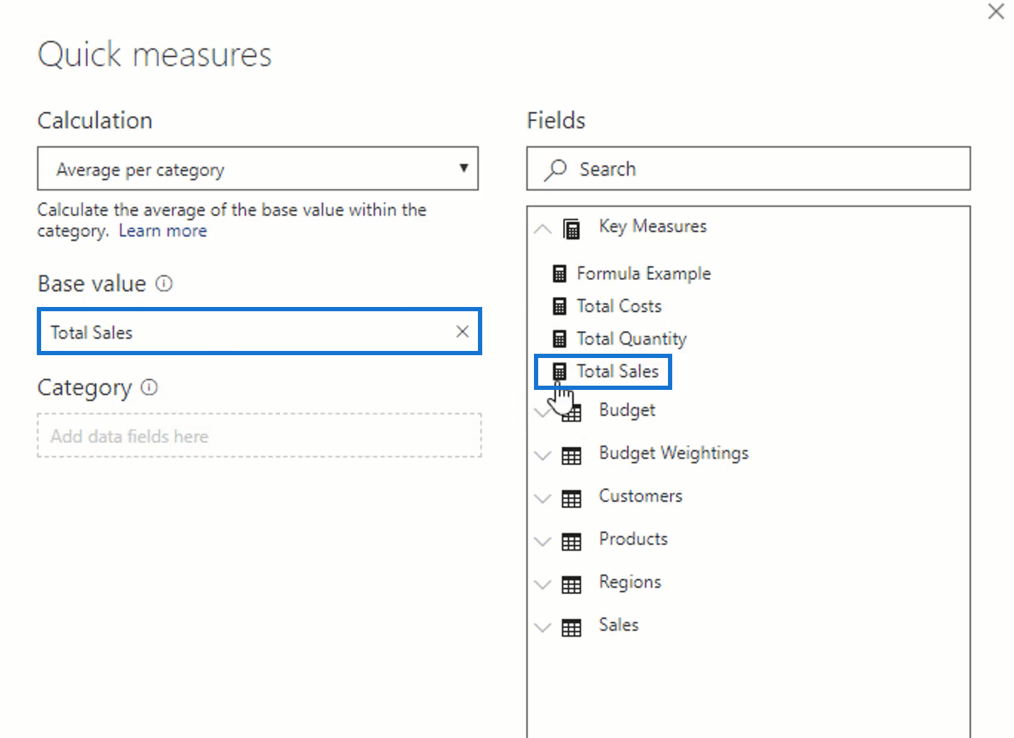 LuckyTemplates Quick Measure-funksjon