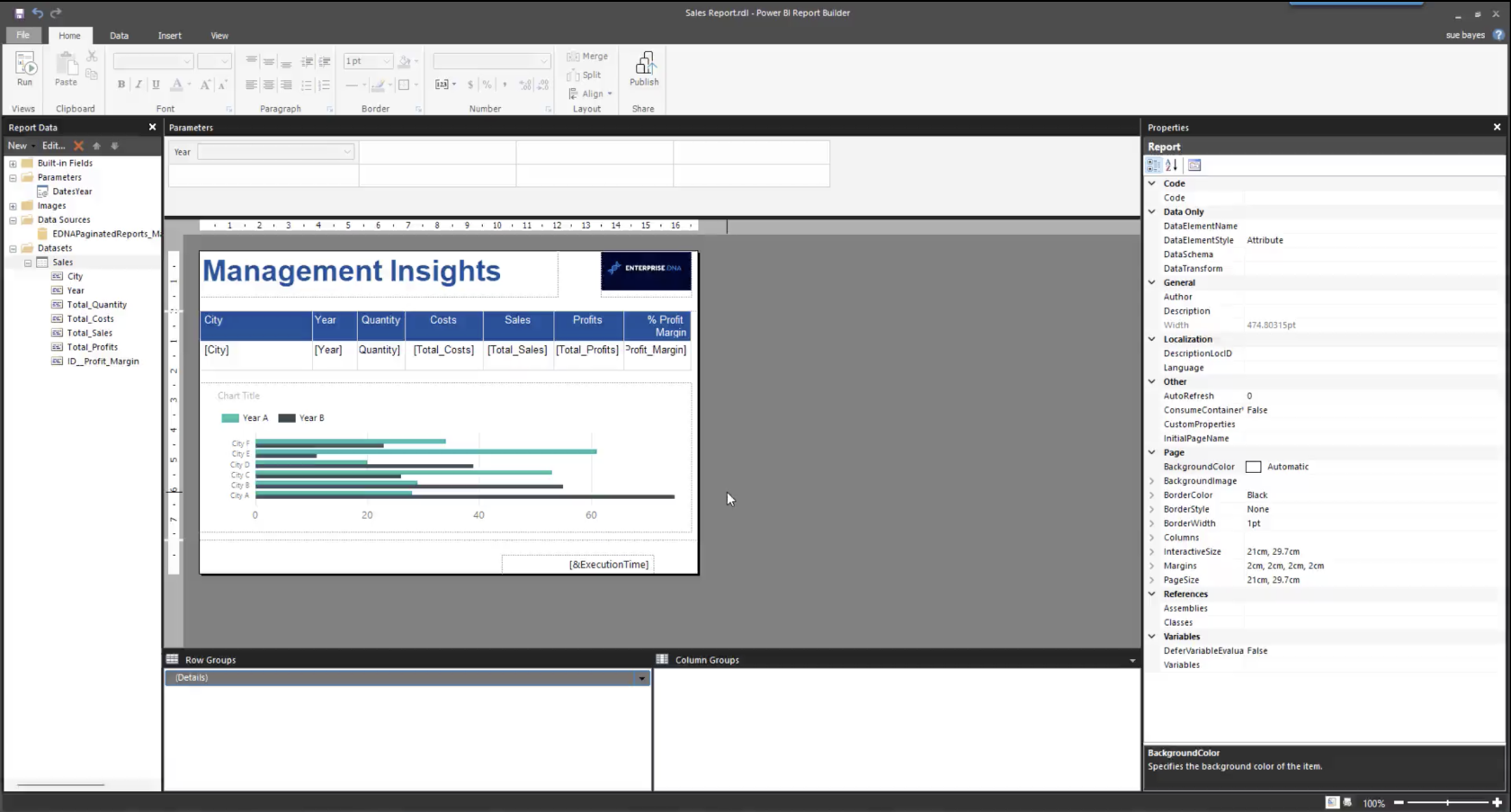 Rapportbygger i LuckyTemplates: Formatering af objekter og visualiseringer