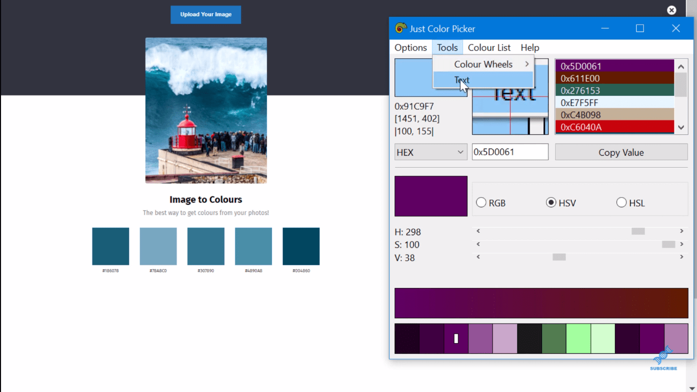 Hex-fargekodevelger for Lucky Templates-rapporter