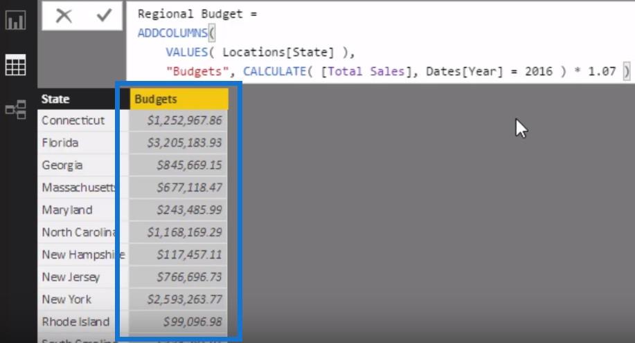 Skapa en ny tabell i LuckyTemplates: Hur man implementerar budgetar och prognoser automatiskt med DAX