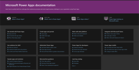 PowerApps-dokumentasjon: Bruke MS Docs for ekspertfunksjoner