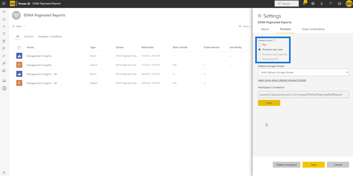 Paginerte rapporter i LuckyTemplates: Hvordan publisere og eksportere