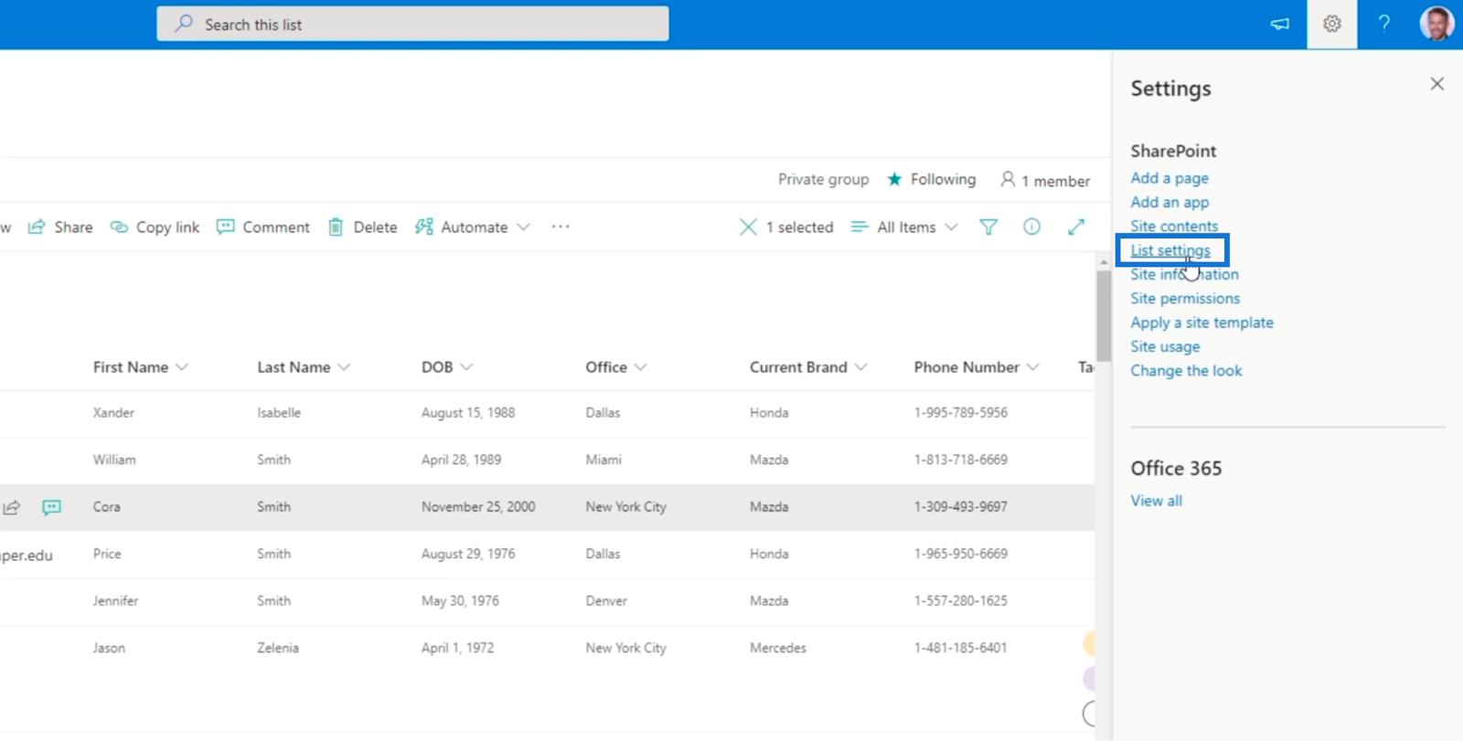 Historie verzí v seznamech SharePoint