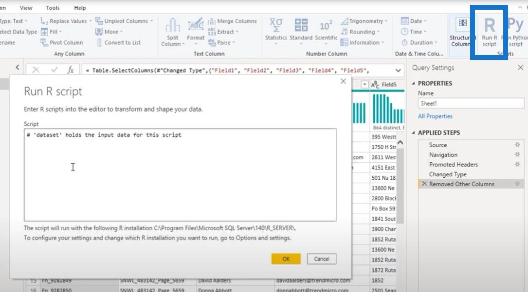 Skapa LuckyTemplates-rapport till SQL Server med R-skript