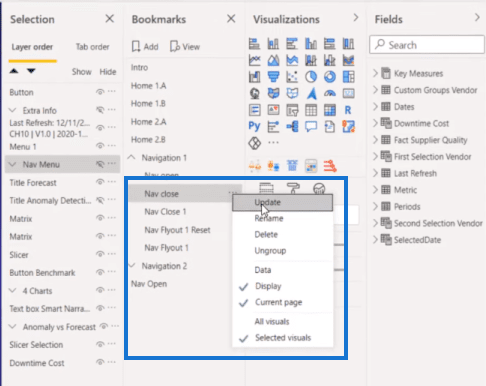 Dynamisk navigationsmenu ved hjælp af LuckyTemplates-filtre