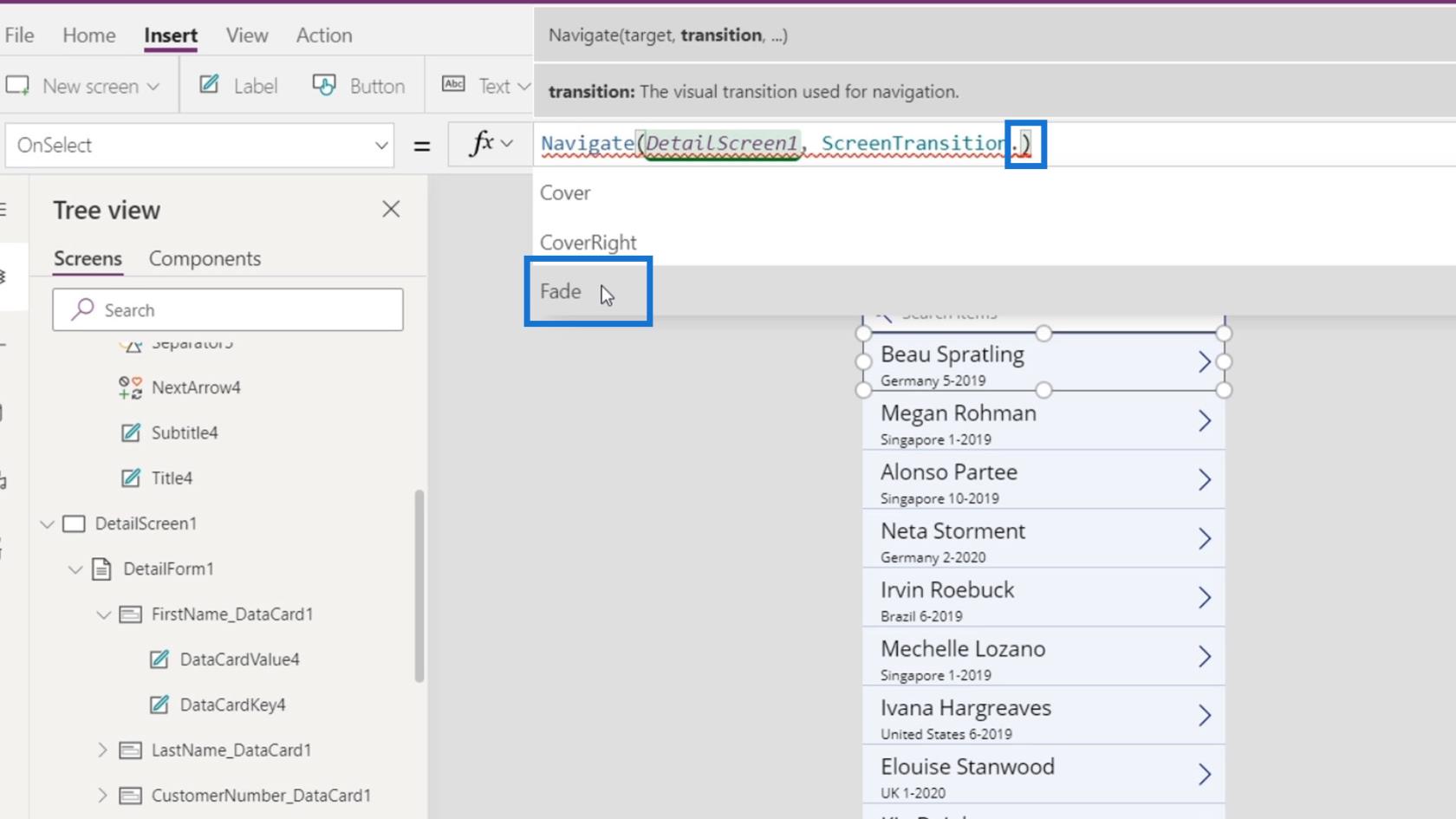 A PowerApps navigációs környezet áttekintése