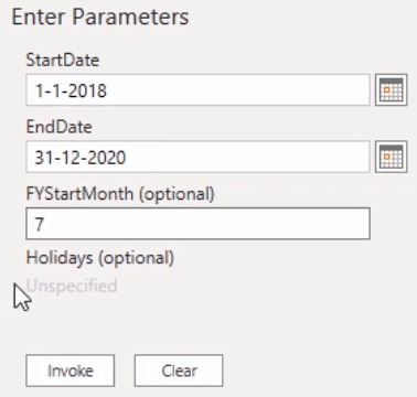 Använda M-funktionen för att skapa en utökad LuckyTemplates-datumtabell