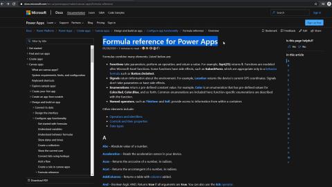 Функції та формули PowerApps | Вступ