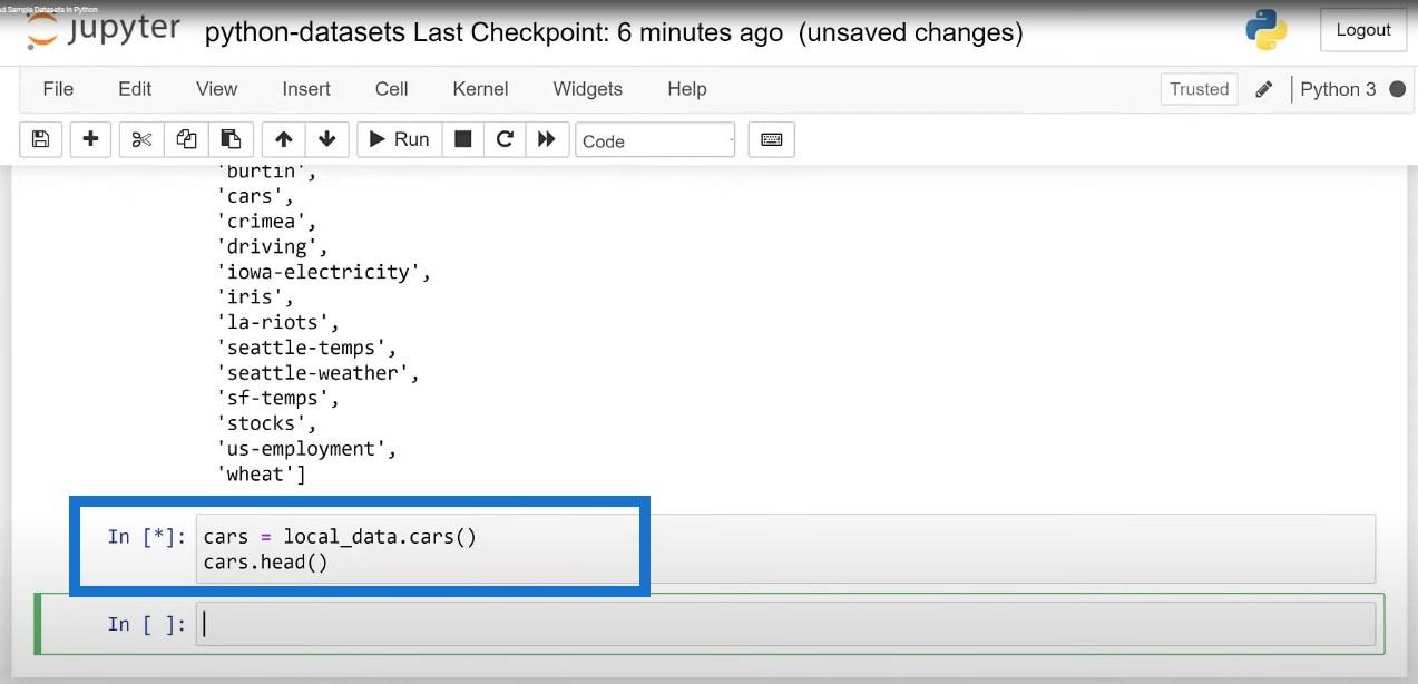 Hur man laddar exempeldataset i Python