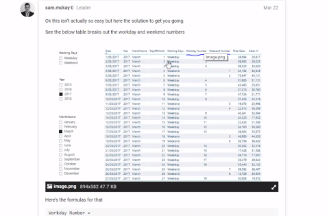 Lägga till siffror för arbetsdagar och helger i din datumtabell: Tidsinformationsteknik i LuckyTemplates