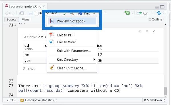 Kommunikation af forskning med R Notebook – Del 2