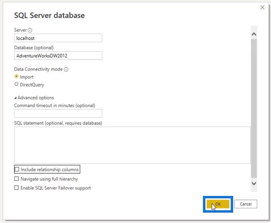 Frågevikning och anslutning till SQL Server