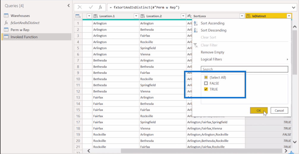 Kombinatorisk analyse ved hjælp af Power Query i LuckyTemplates