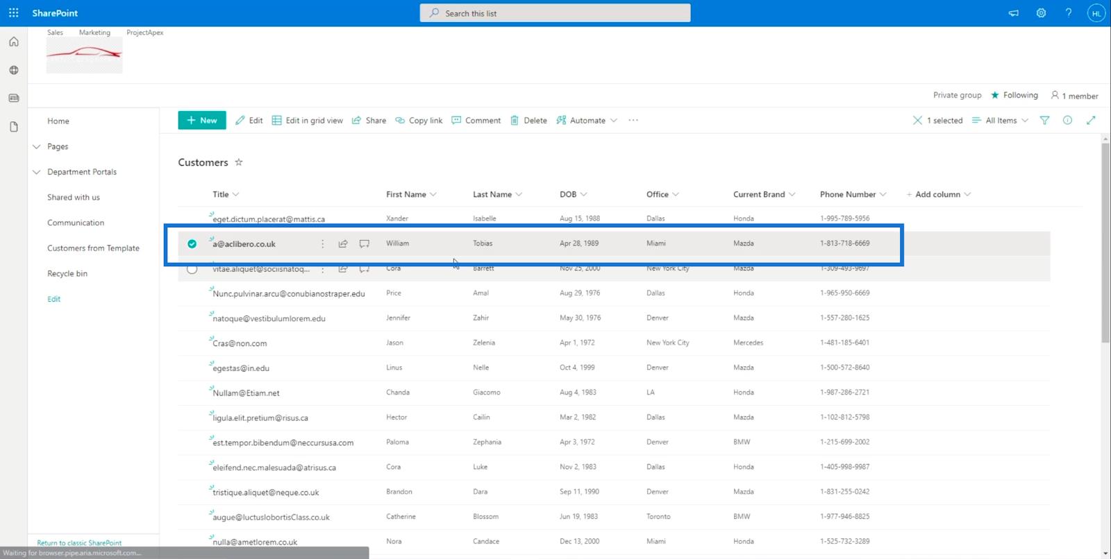 Елемент списку SharePoint: редагування одного та кількох елементів