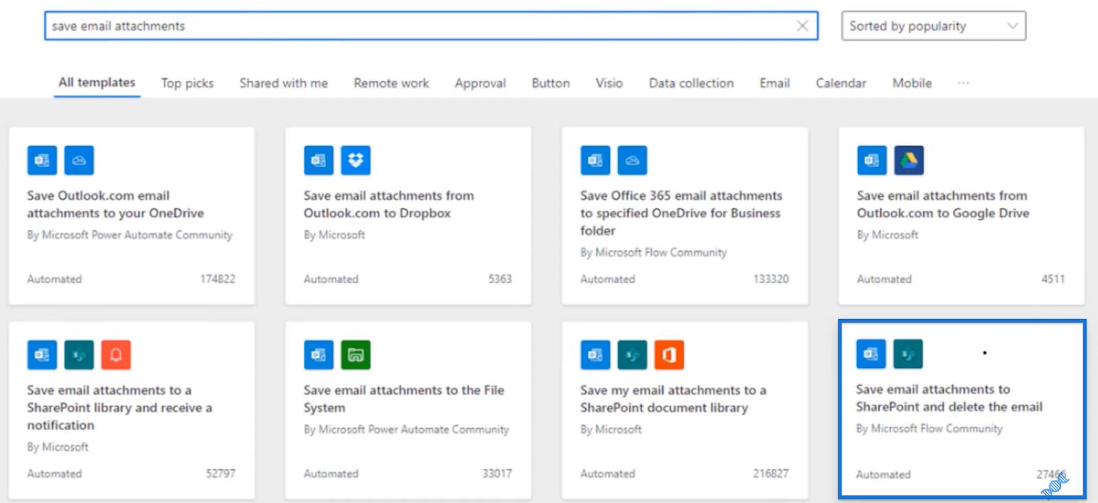 Lagre e-postvedlegg til SharePoint med Power Automate