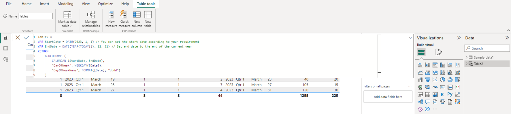 Hur man skapar en datumtabell i LuckyTemplates