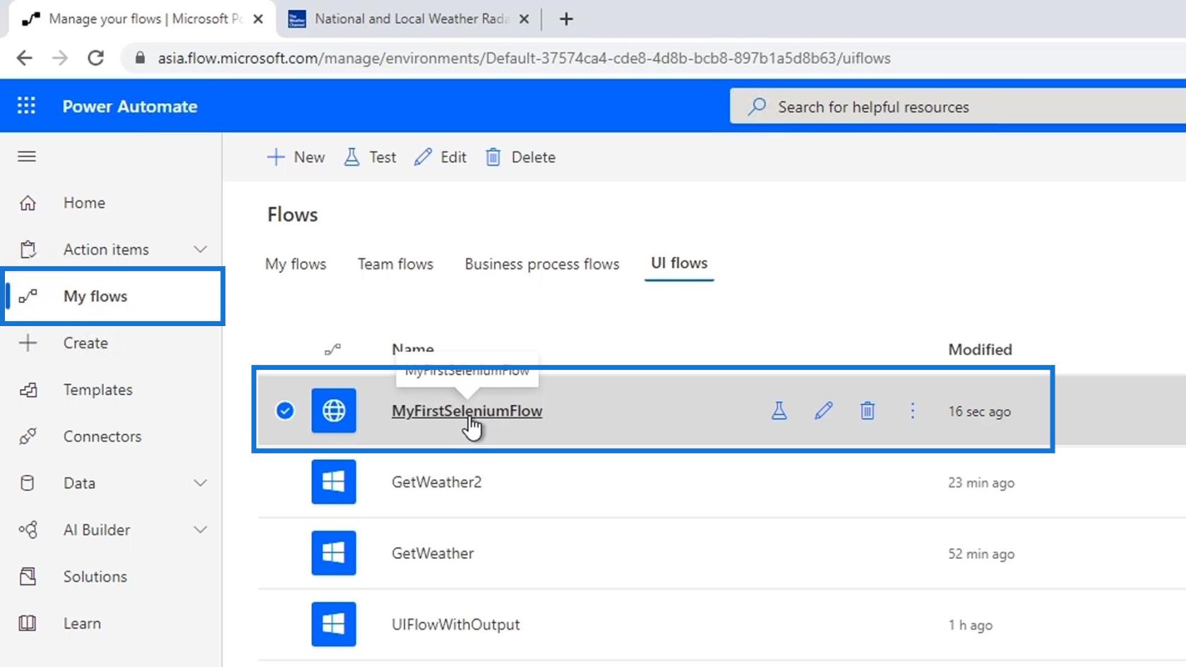 Selenium IDE a Power Automate UI Flowsban