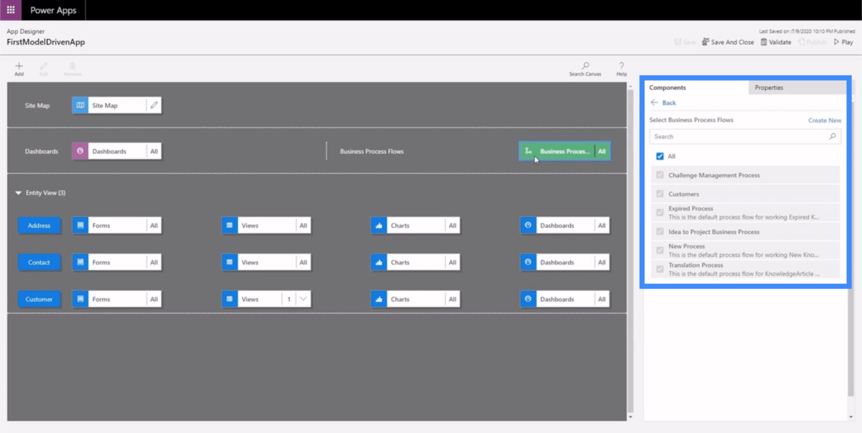 Power Apps Business Process Flow og dokumentation