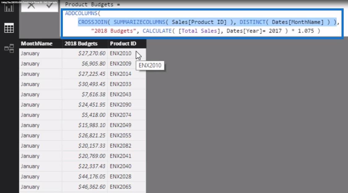 A CROSSJOIN funkció használata – LuckyTemplates és DAX oktatóanyag