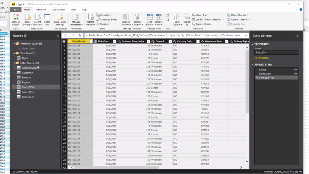 Power Query Editor: Staging Queries