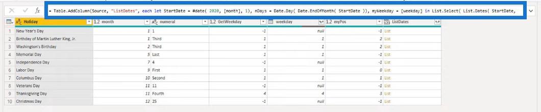 Evig feriekalender – POTW #12 (Power Query Solution)